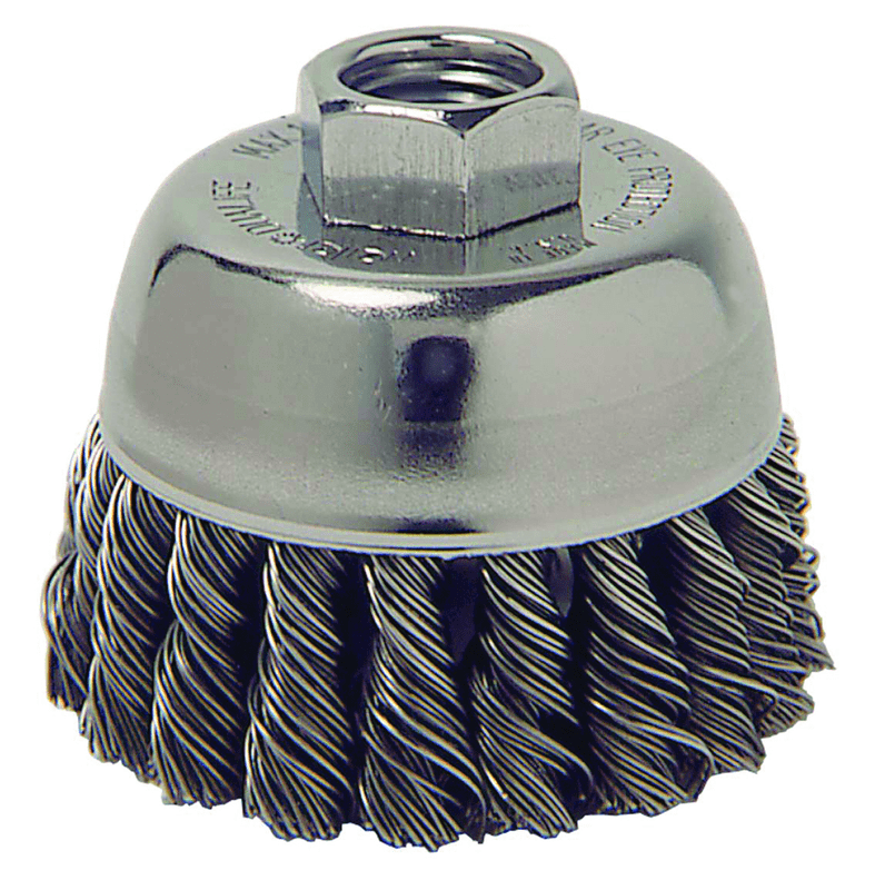 Weiler MK5113021 2-3/4" Diameter-3/8"-24 Arbor Hole - Knot Steel Wire Cup Wheel