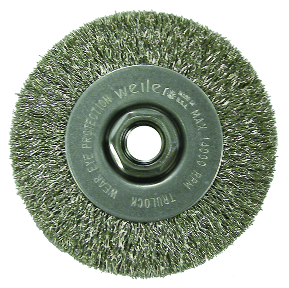 Weiler MK5113081 4" Diameter-5/8"-11 Arbor Hole - Crimped Steel Wire Straight Wheel