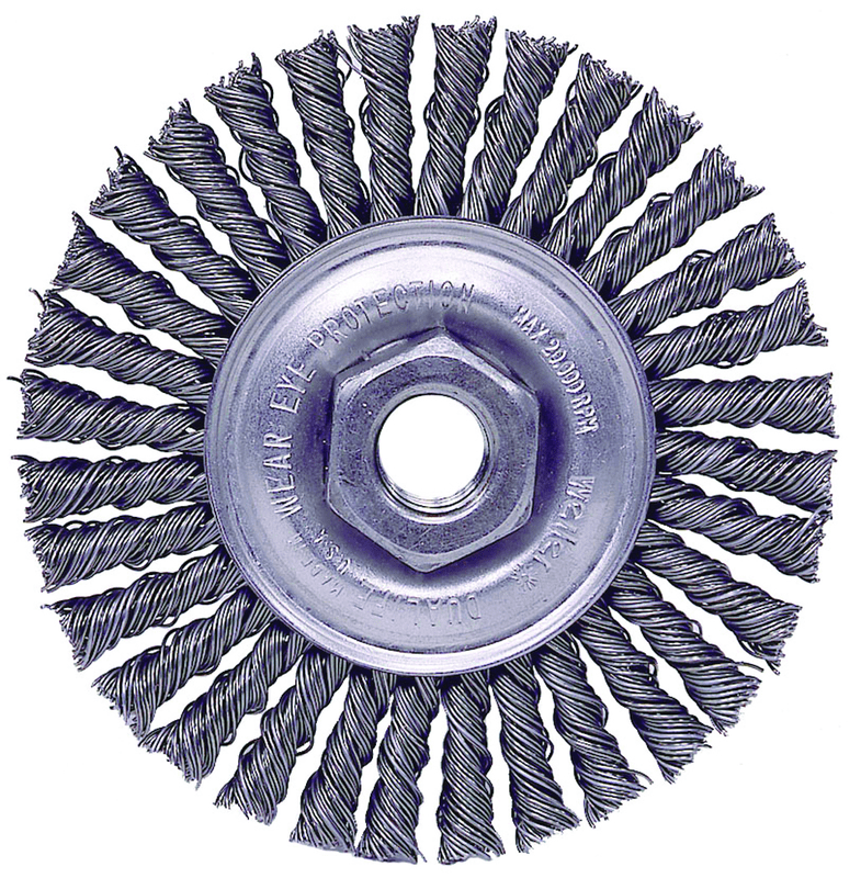 Weiler MK5113126 4" Diameter - MI0 x 1.50 Arbor Hole - Stringer Bead Twist Steel Wire Straight Wheel