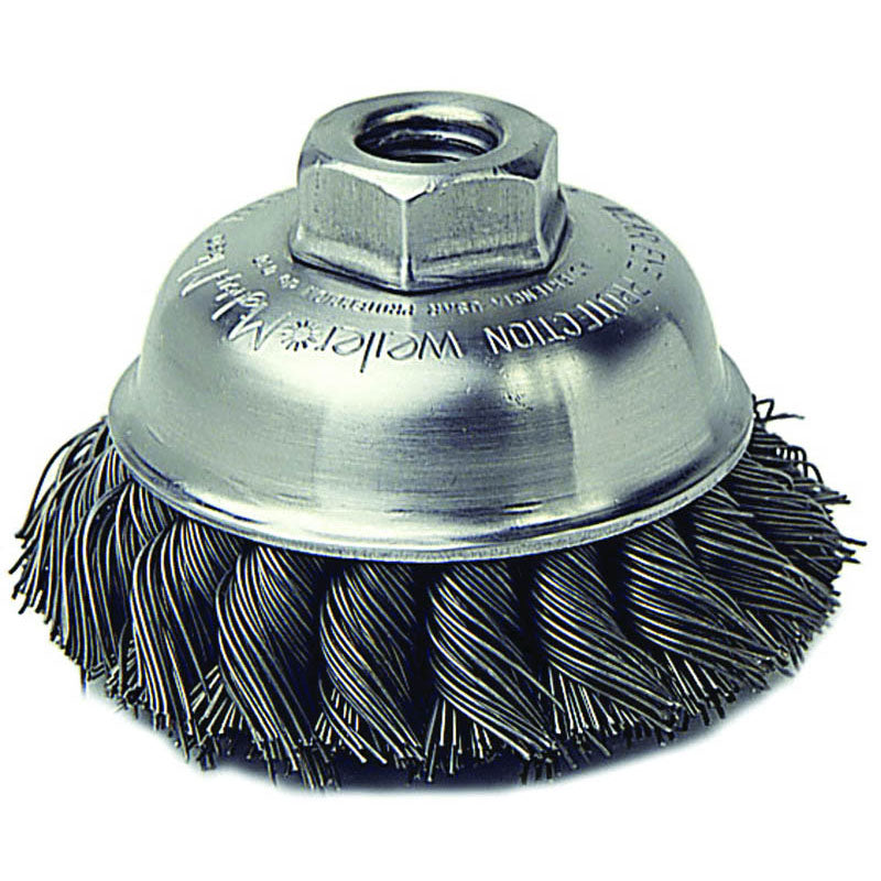 Weiler MK5113150 3-1/2" Diameter - M-10 x 1.25 Arbor Hole - Knot Steel Wire Cup Wheel