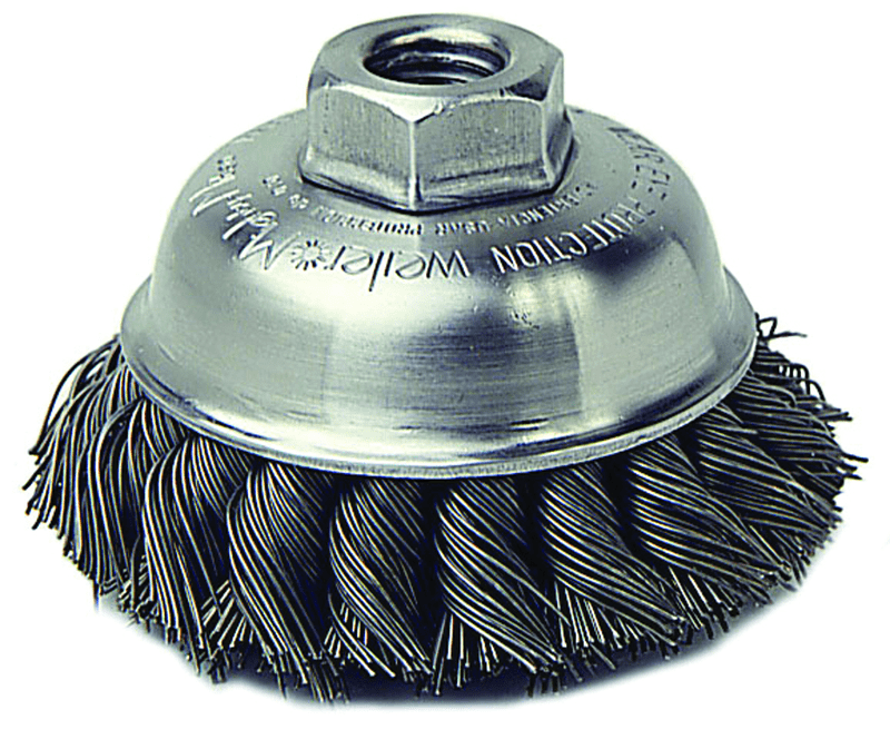 Weiler MK5113153 3-1/2" Diameter-3/8"-24 Arbor Hole - Knot Steel Wire Cup Wheel