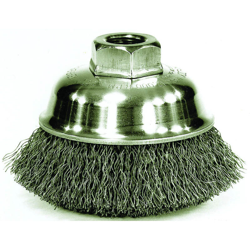 Weiler MK5113188 3-1/2" Diameter-5/8"-11 Arbor Hole - Crimped Stainless Cup Wheel