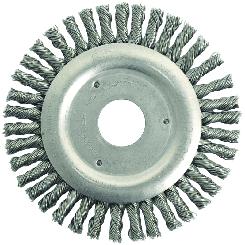 Weiler MK5113234 4 1/2" x 7/8"-0.020" Wire Size - Roughneck Stringer Bead Weld Cleaning Brush