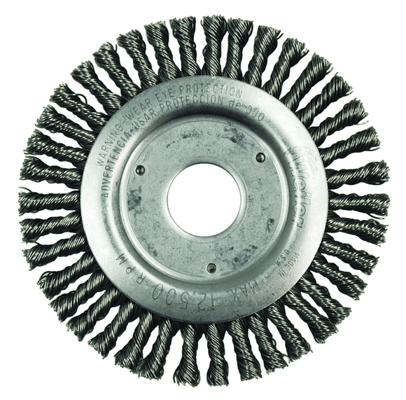 Weiler MK5113249 4 1/2" x 7/8"-0.020" Wire Size - Stainless Roughneck Stringer Bead Weld Cleaning Brush
