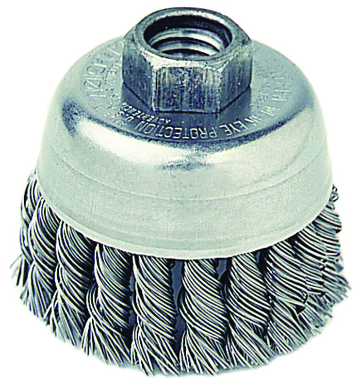 Weiler MK5113258 2-3/4" Diameter-5/8"-11 Arbor Hole - Knot Stainless Cup Wheel