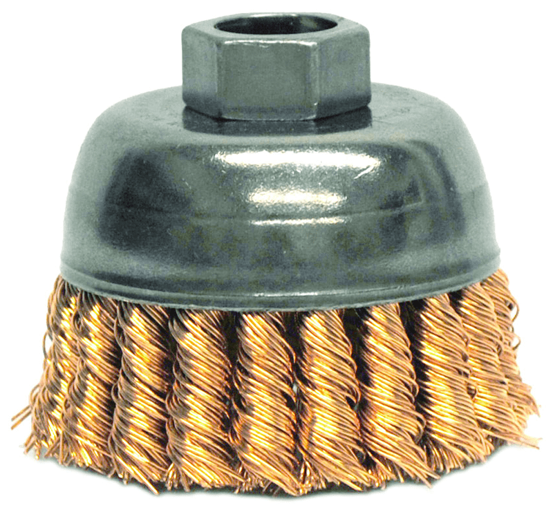 Weiler MK5113299 2-3/4" Single Row Wire Cup Brush-0.020" Bronze, 5/8"-11 A.H., - Non-Sparking Wire Wheel