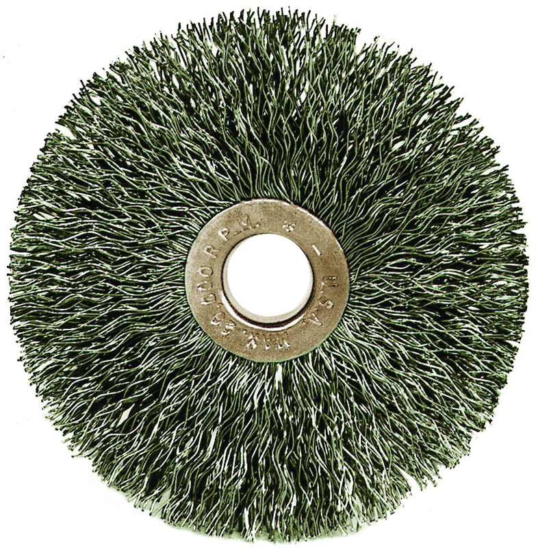 Weiler MK5115141 1 3/8" Diameter-1/4" Arbor Hole - Copper Center Steel Wire Straight Wheel