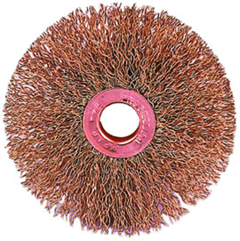 Weiler MK5129178 1 1/2" x 3/8"-0.005" Wire Size - Brass Non-Sparking Wire Wheel