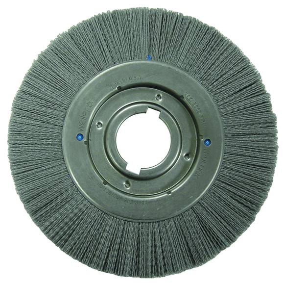 Weiler MK5183718 12" x 1 1/4" x 2" Arbor - Crimped Nylox Filament 80 Grit Straight Wheel