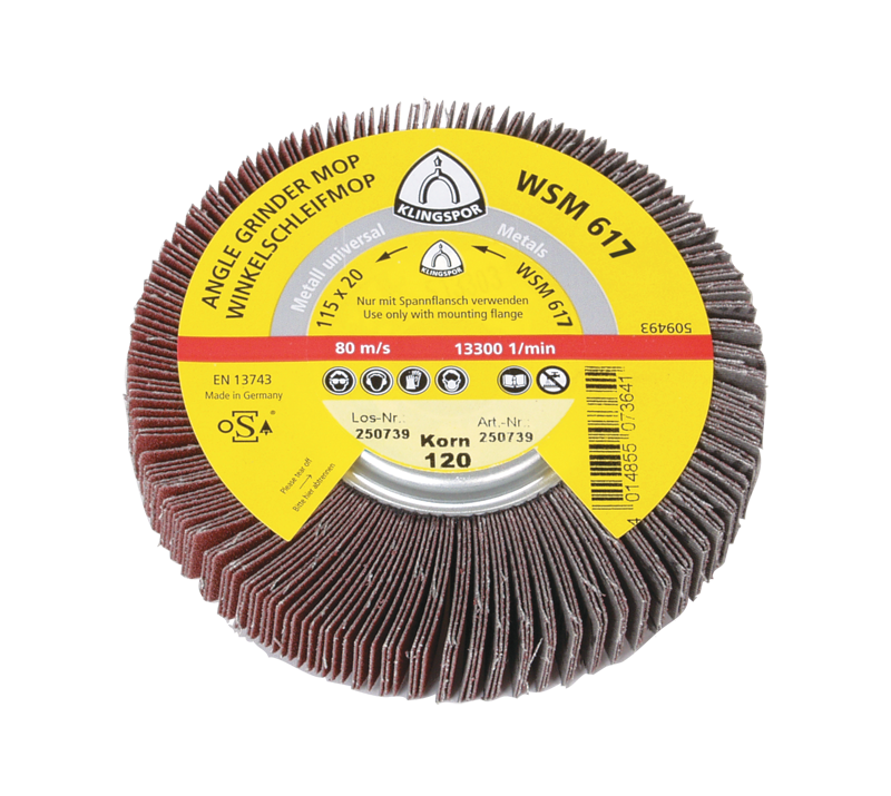 Klingspor MM4445WSM617080 4 1/2"-80 Grit - Aluminum Oxide - WSM 617 Quick Change Flap Wheel