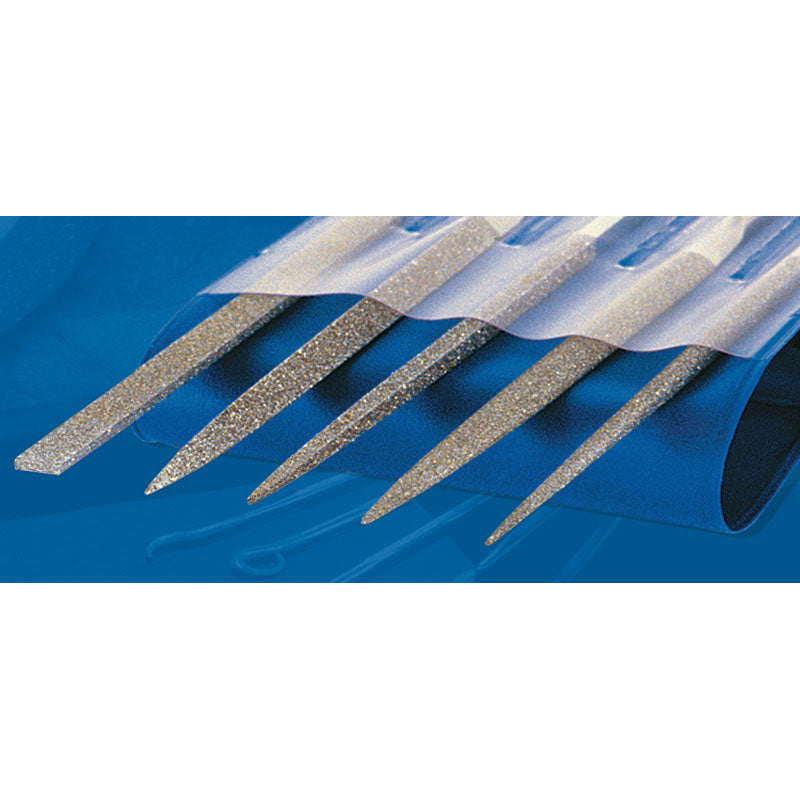 Strauss & Co. MN51M4205 2 3/4" Diamond Length-5 1/2" Overall Length (Various) - Medium Grit-5 Pieces Set Diamond Needle File