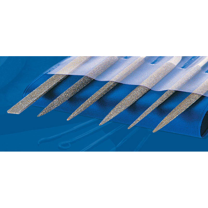 Strauss & Co. MN51M4206 2 3/4" Diamond Length-5 1/2" Overall Length (Various) - Medium Grit-6 Pieces Set Diamond Needle File