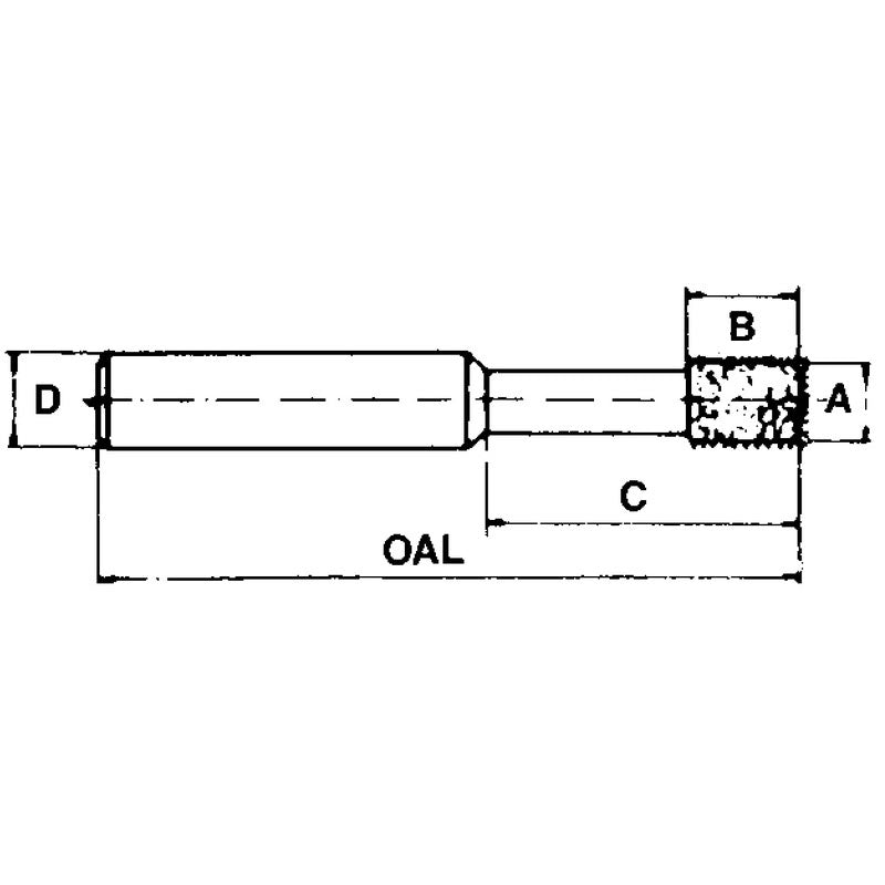 Quality Import MN52215100120 0.394" x 0.394" x 1/4"-120 Grit - Cubic Boron Nitride Jig Grinding Mandrel