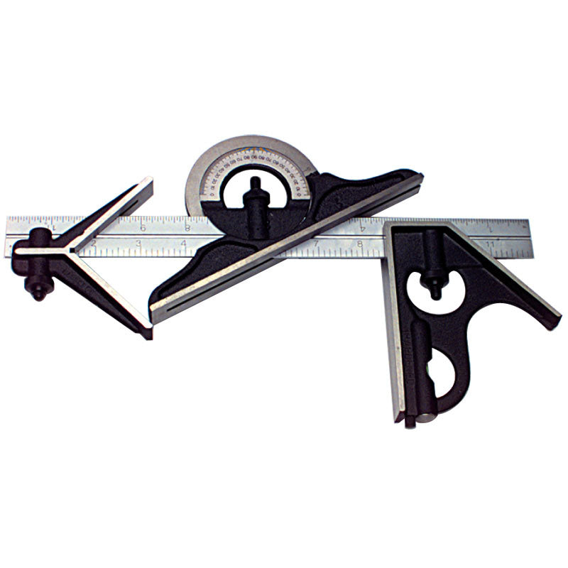 Brown & Sharpe MV4544201 4 Pieces Combination Square Set - Model 599–439–2404–24"–4R Graduation - Regular Blade