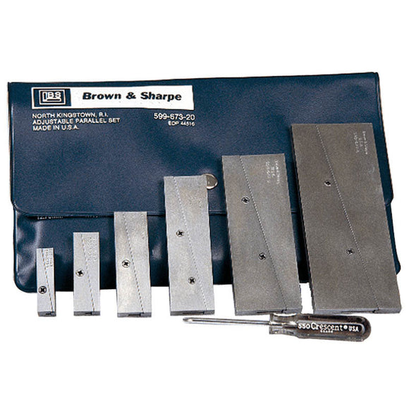 Brown & Sharpe MV4544515 Adjustable Parallel Set - Model 599-673-10-4 Piece Set-3/8" to 1 5/16"