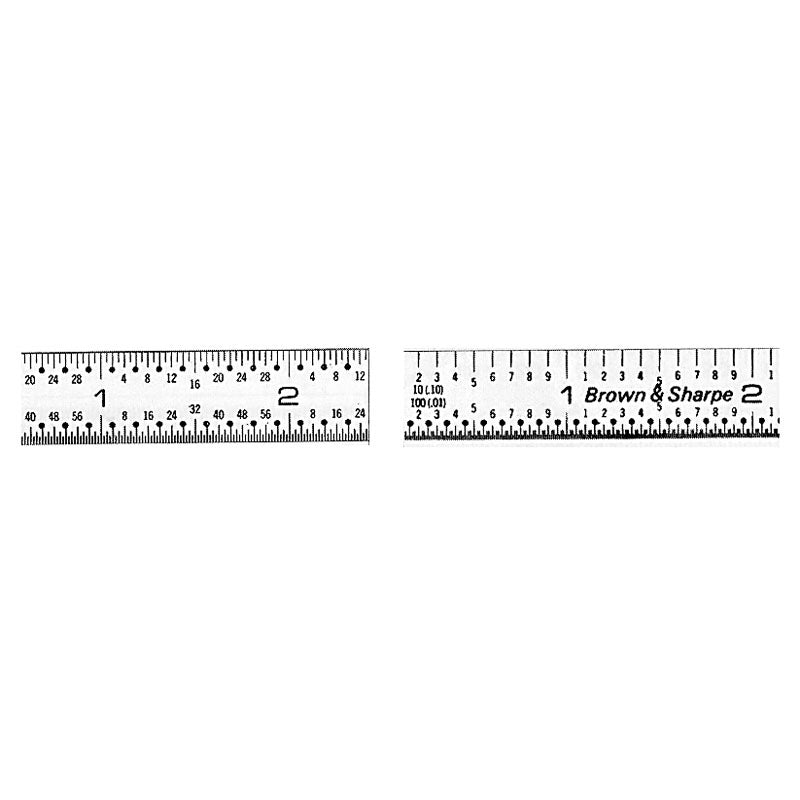 Brown & Sharpe MV4551068 Chrome Finish Tempered Steel Flexible Rule - Model 599-323-1804-18" Length-4R Graduation-3/4" Width