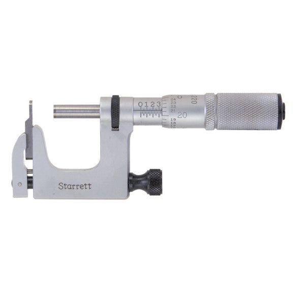 Starrett MV7050746 0-1" Measuring Range-0.001" Graduation - Friction Thimble - Carbide Face - Multi Anvil Micrometer - Model 220XFL-1