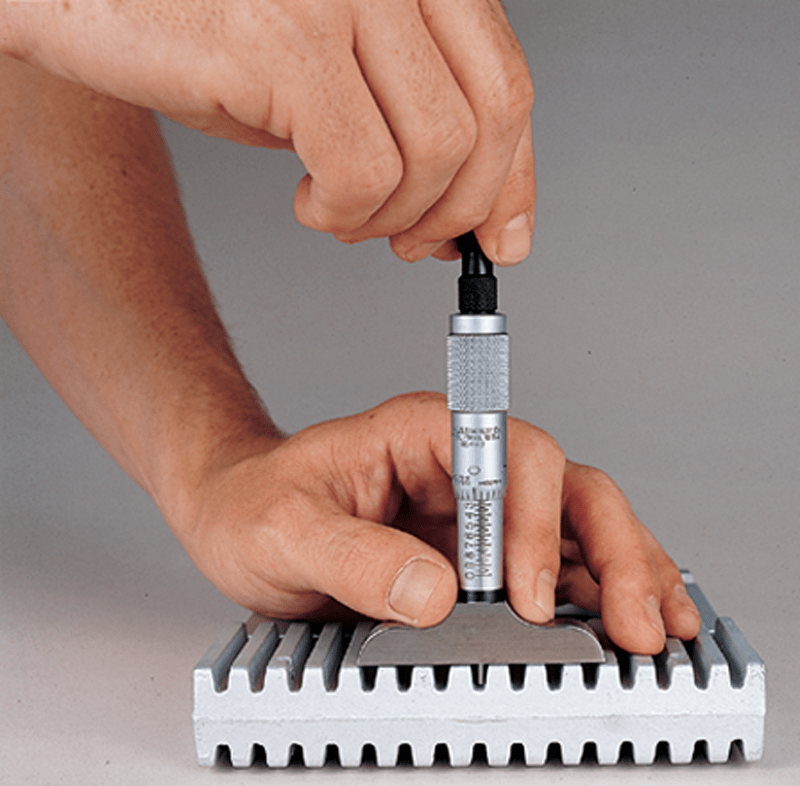 Starrett MV7052318 449AZ-3R Micrometer Depth Gage with Non-Rotating Blade, Ratchet Thimble, 0-3" Range, .001" Reading