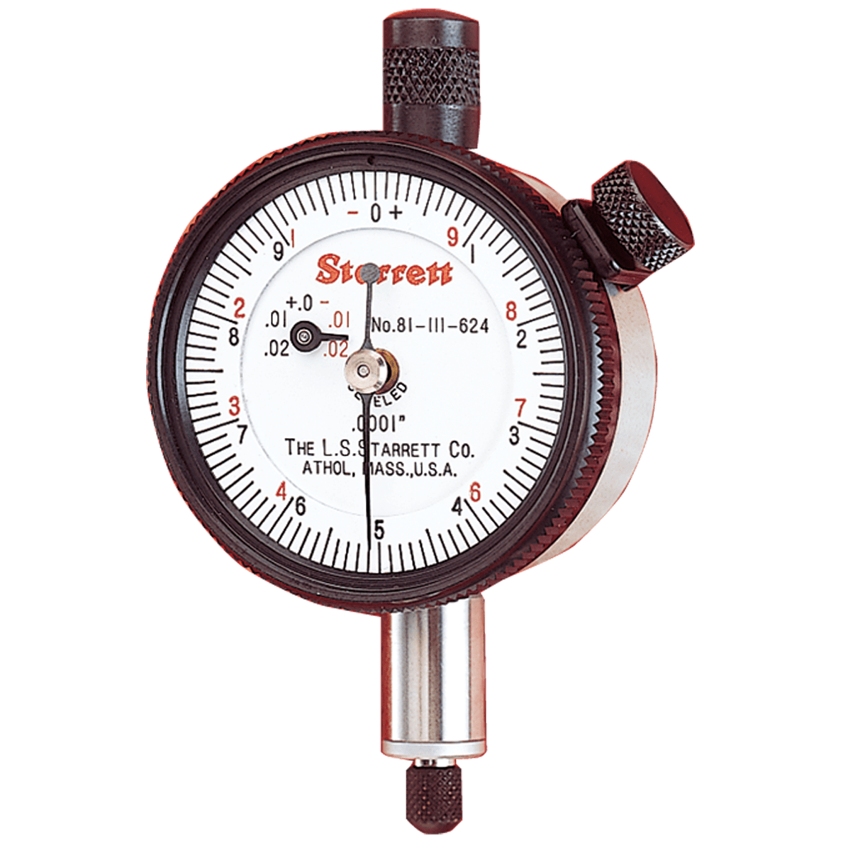 Starrett MV7053400 Dial Indicator - 0.250" Total Range-0-50-0 Dial Reading - AGD 1