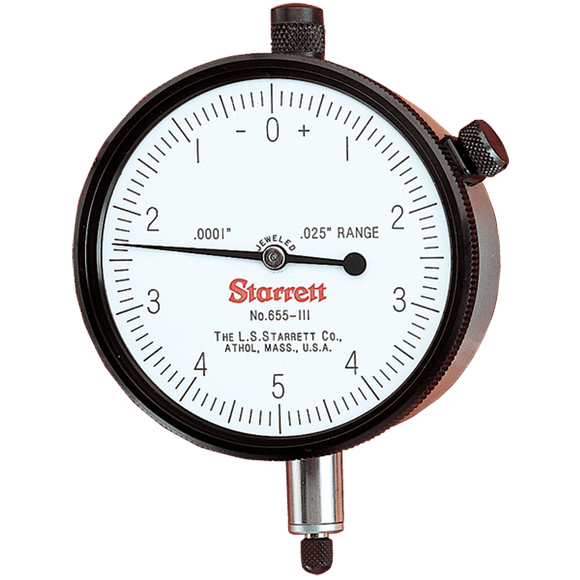 Starrett MV7053613 Dial Indicator - 1.0 mm Total Range-0-100 Dial Reading - AGD 3
