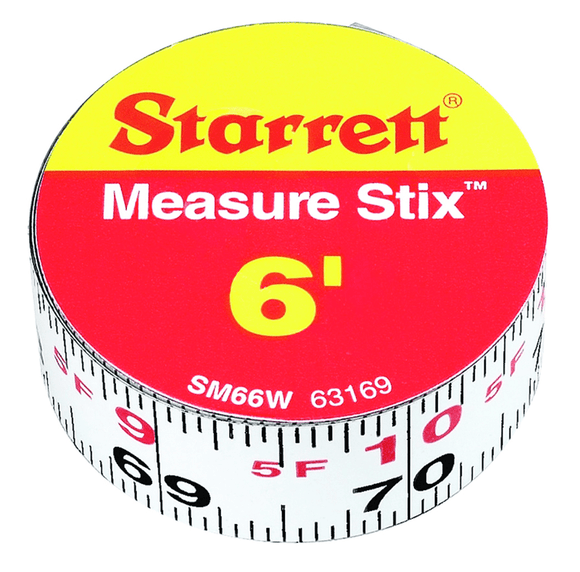 Starrett MV8063169 Model SM66W-3/4" x 6 feet - Adhesive Backed Steel Measuring Tape