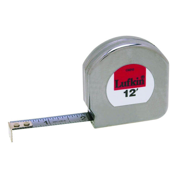 Lufkin MZ50C9212 1/2" x 12' Mezurall Chrome Clad Tape Measure