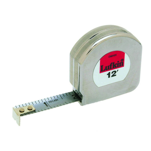 Lufkin MZ50C9212X 1/2" x 12' Mezurall Chrome Clad Tape Measure