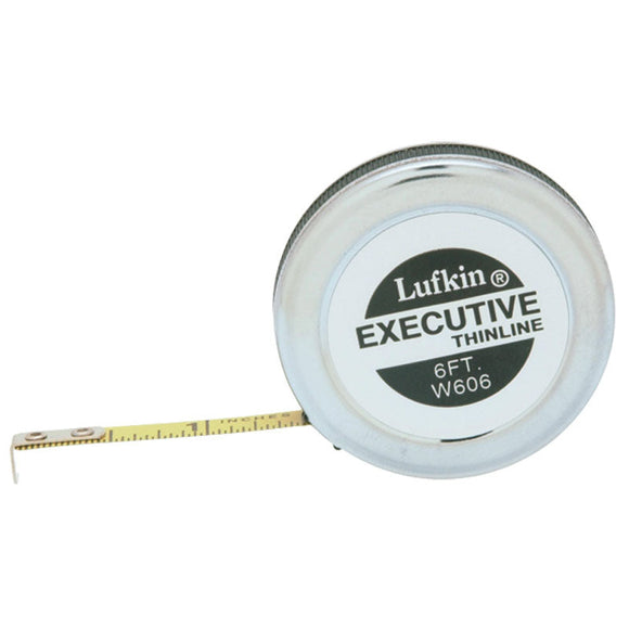 Lufkin MZ50W606 1/4" x 6' Executive Thinline Pocket Tape Measure