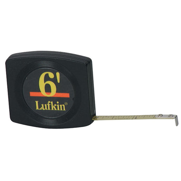 Lufkin MZ50W616 1/4" x 6' Pee Wee Pocket Tape Measure, Black Case