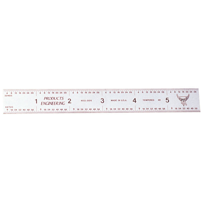 PEC Tools MZ80401006CT Certified Flexible Rule - Model 401-006CT-6" Length-4R Graduation-1/2" Width
