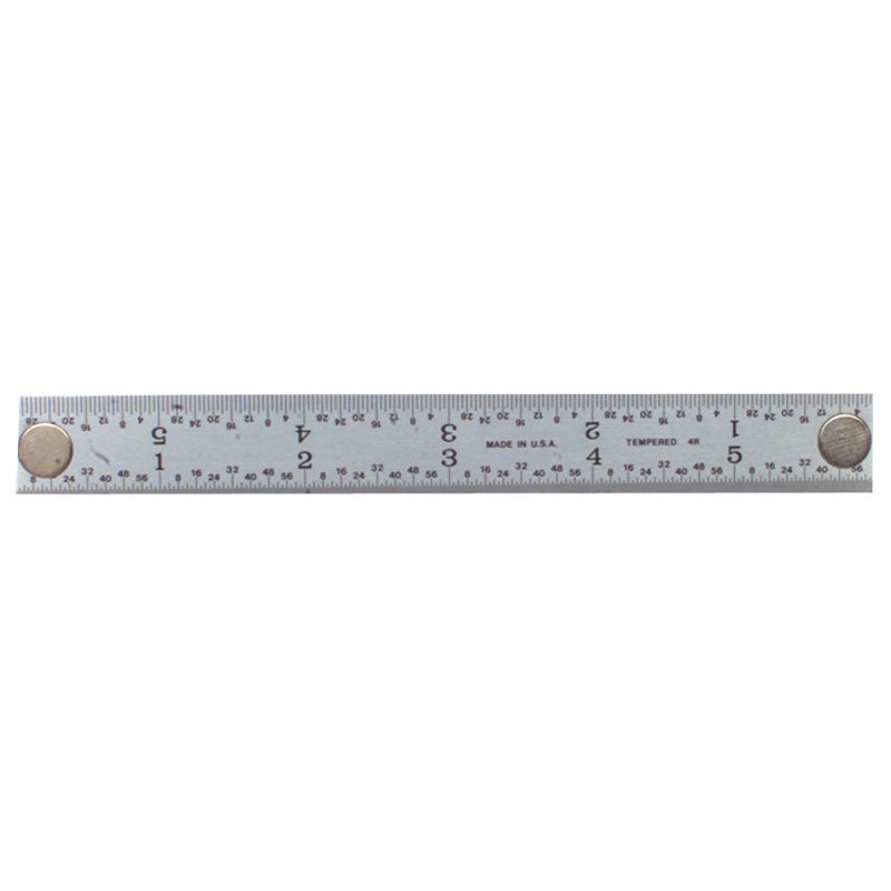 PEC Tools MZ80402024MG Rigid Magnet Rule - Model 402-024MG-24" Length-4R Graduation-1 1/4" Width