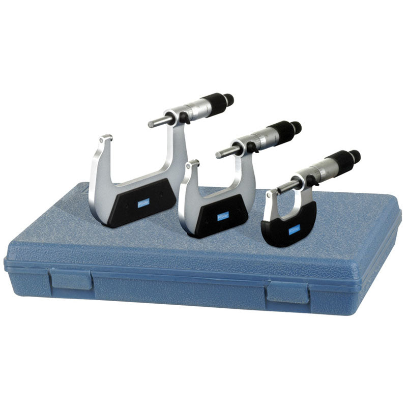 Fowler NA5552229213 0-3" Measuring Range-0.0001" Graduation - Ratchet Thimble - Carbide Face - Economy Outside Micrometer