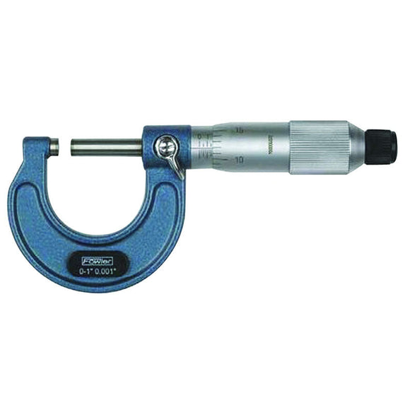 Fowler NA5552240101 0-1" Measuring Range-0.0001" Graduation - Ratchet Thimble - Carbide Face - Outside Micrometer