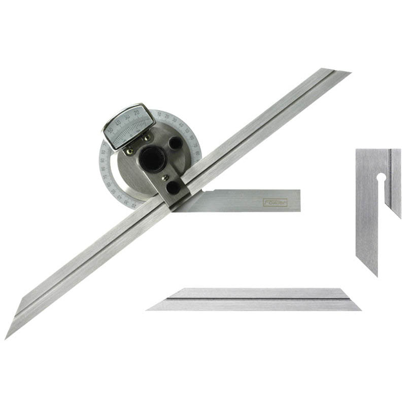 Fowler NA5552440612 Model 52–440–612–360° Graduation–6" & 12" Blade Size - Bevel Protractor