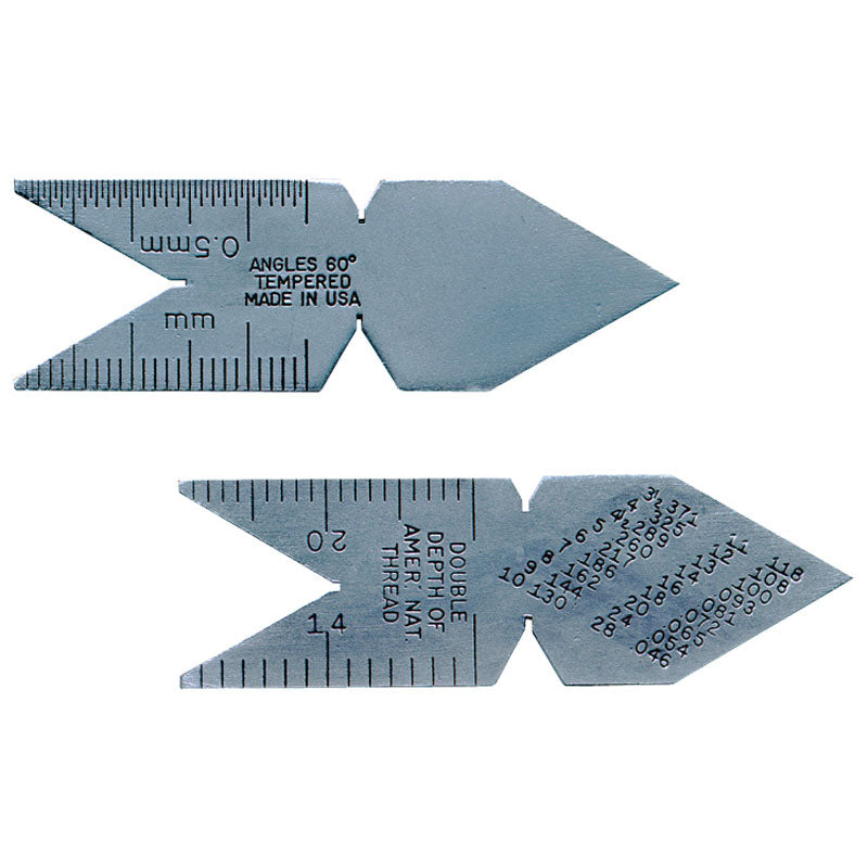 Fowler NA5552505001 Center Gage - Model 52–505–001 - USA Standard 60°–14ths, 20ths, 24ths, 32nds Graduation