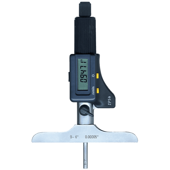 Fowler NA5554225456 0-6" / 0-150 mm Measuring Range - Friction Thimble - Electronic Depth Micrometer