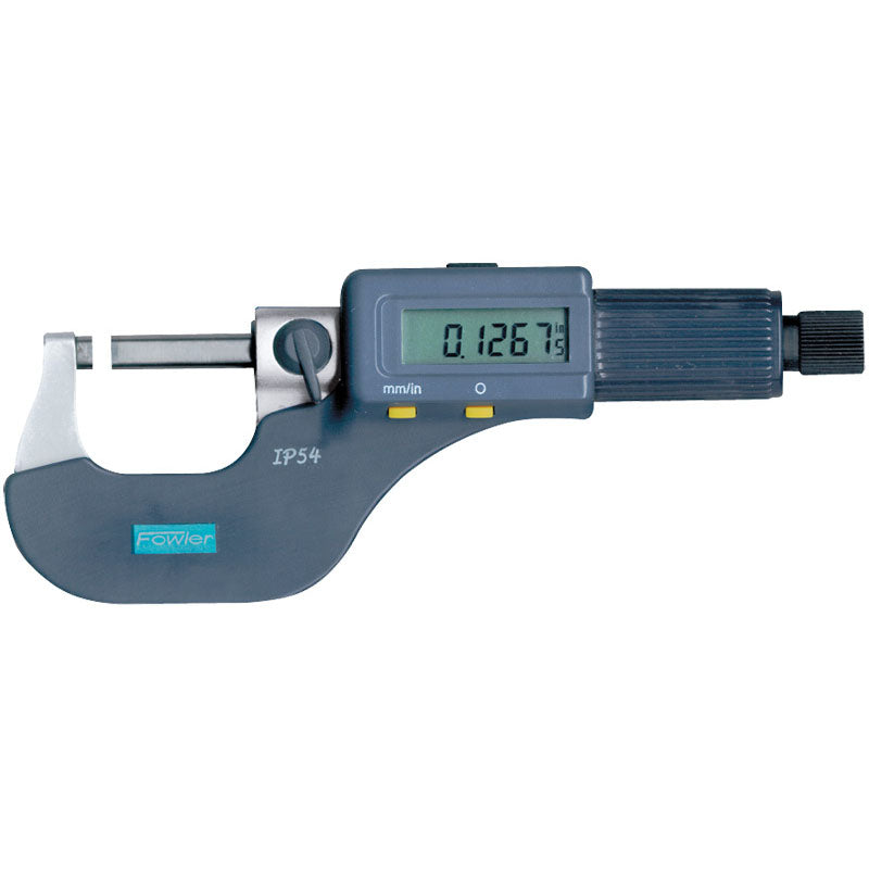 Fowler NA5554860103 0-3" / 0-75 mm Measuring Range-0.00005" / 0.001 mm Resolution - Friction Thimble - Carbide Face - Electronic Coolant Outside Micrometer Set with SPC