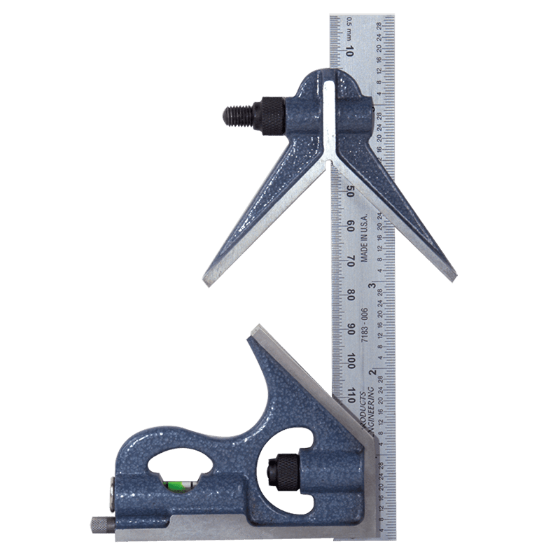 PEC Tools NB40H1246 3 Pieces Combinatioin Square Set - Model 7124–006H–6" - English/Metric Graduation - Regular Blade