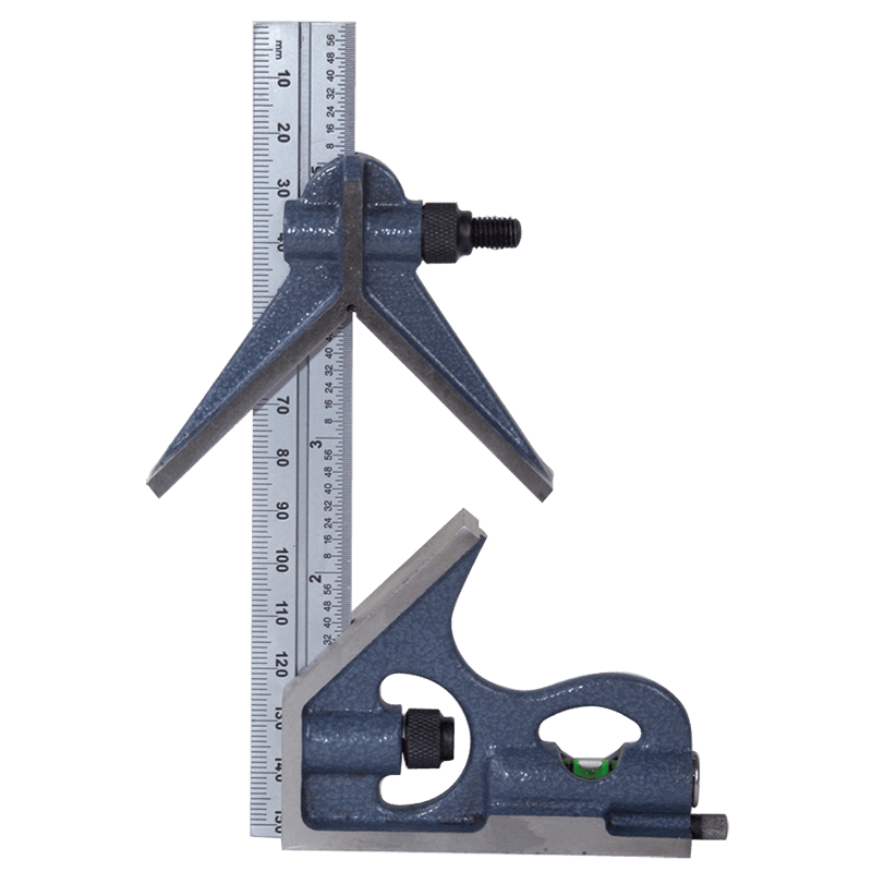 PEC Tools NB40S1256 3 Pieces Combinatioin Square Set - Model 7125–150–150.0 mm - Metric Graduation - Regular Blade