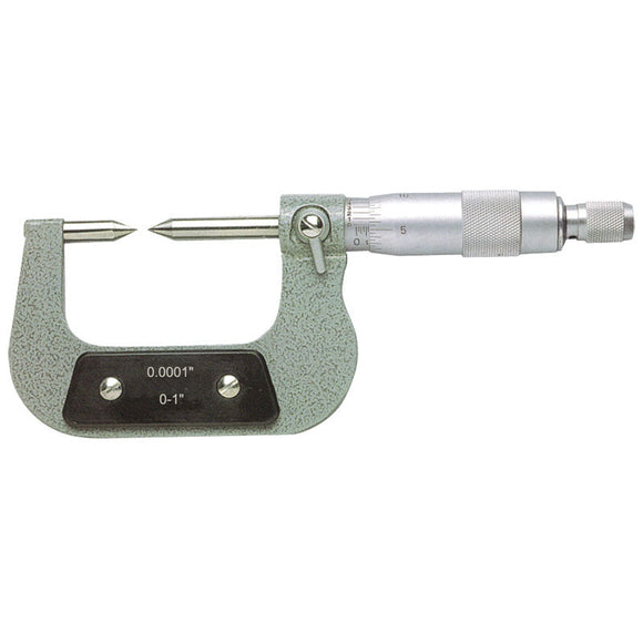 Procheck NB60CPM130 0-1" Measuring Range-0.0001" Graduation - Ratchet Thimble - High Speed Steel Face - Point Micrometer