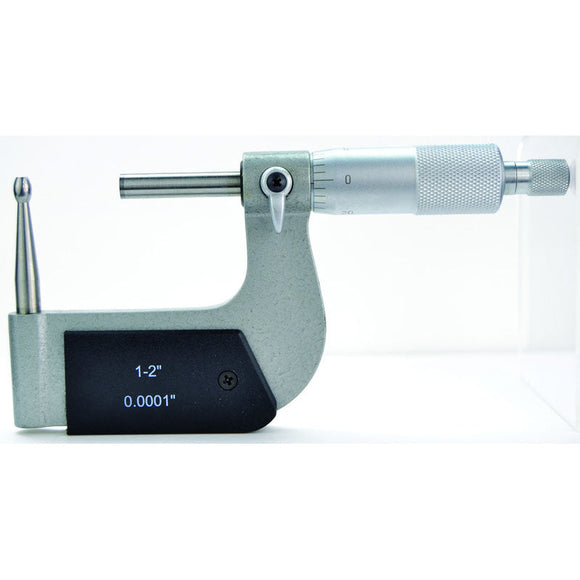 Procheck NB60CTM219 1"-2" Measuring Range-0.0001" Graduation - Ratchet Thimble - Carbide Face - Tubing Micrometer