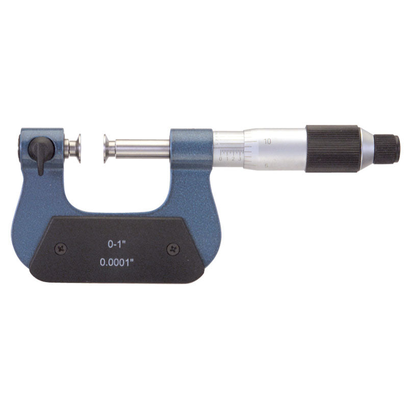 Procheck NB60CUM1 0-1" Measuring Range-0.0001" Graduation - Friction Thimble - High Speed Steel Face - Interchangeable Anvil Micrometer