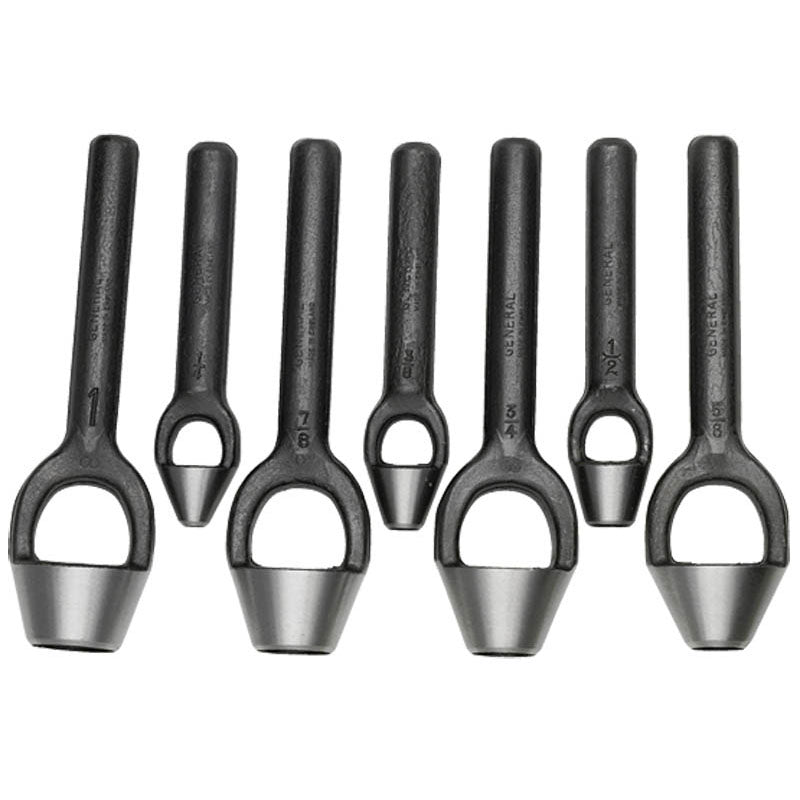 General NE501271ST 1271ST 7 Pieces Arch Punch Set -1/4"-1" Diameter