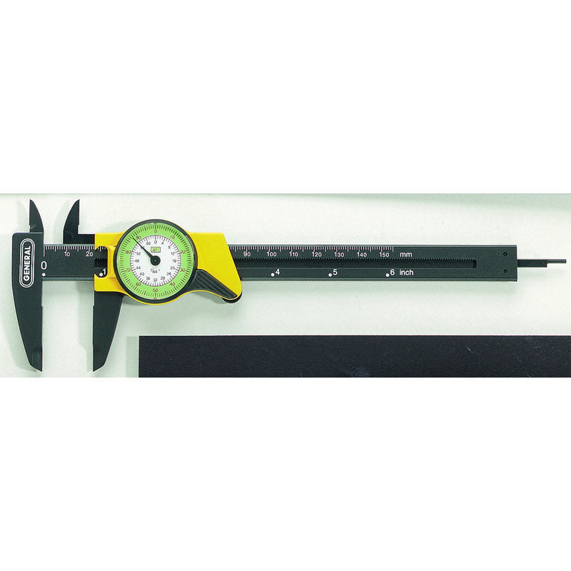 General NE50142 142 Plastic Dial Caliper 0-6" Measuring Range - (64ths / 0.01 mm Graduation)