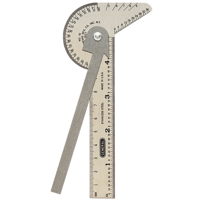 General NE5016ME 16ME - Checks Angles And Drill Points - Multi Use Rule & Gage