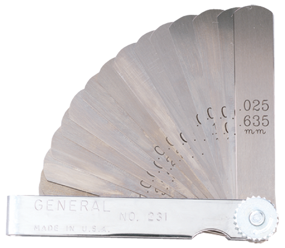 General NE50230 230 Thickness Gage 26 Leaf-0.002" To 0.025" (0.051" To 0.635 mm) Range
