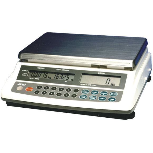 AND RH55HD12KB Counting Scale - Model HD12KB–30.0 lbs x 0.005 lbs (12.0 kg x 2.0 g) Capacity