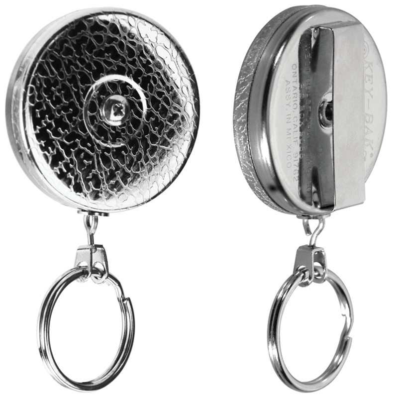 Key-Bak RP650003011 Model: 3-24" Stainless Steel Chain Key Reel with Belt Loop - Split Ring Attachment