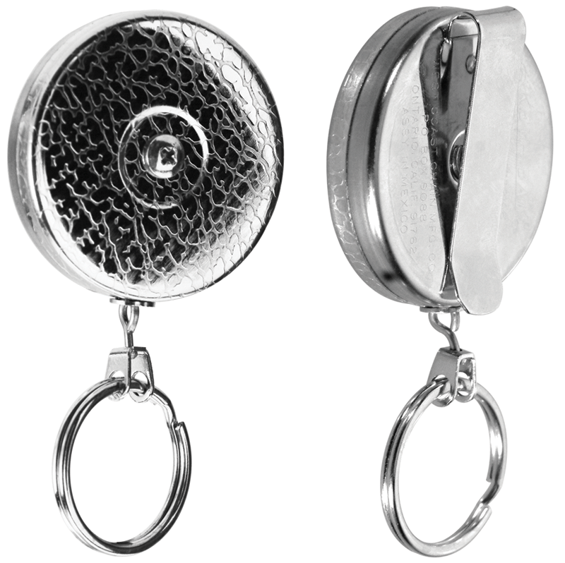 Key-Bak RP650005011 Model: 5-24" Stainless Steel Chain Key Reel with Belt Clip - Split Ring Attachment