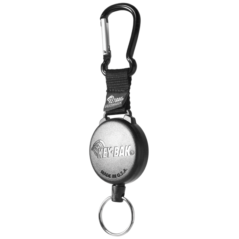 Key-Bak RP650488803 Model: 488B - Securit 48" Kevlar Cord Retractor with Carabineer Clip - Split Ring Attachment